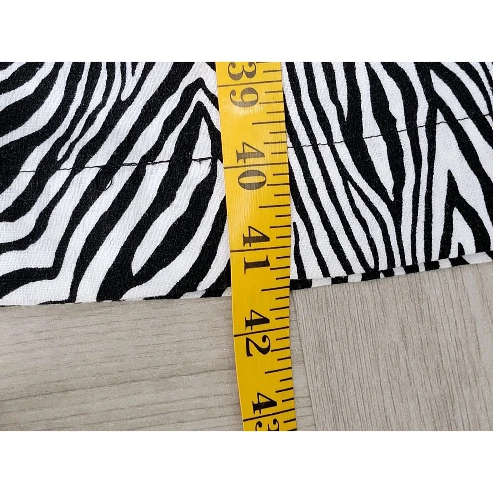 Michael Kors Zebra Linen Cargo Pants Women's Large Black White Wide Leg